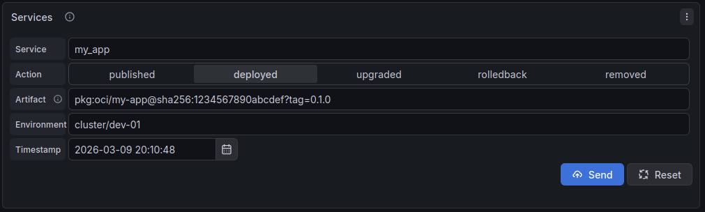 Service Deployment Form Example